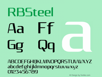 ☞RBSteel Version 3.005 2011;com.myfonts.rockbee.rb-steel.regular.wfkit2.3Bw3 Font Sample