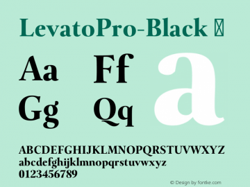 ☞Levato Pro Black Version 1.00;com.myfonts.linotype.levato-pro.black.wfkit2.43JX图片样张