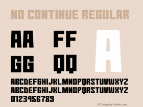 No Continue Ver.1 Gomarice Font  2017/07/07图片样张