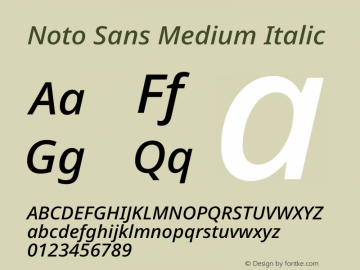 Noto Sans Medium Italic Version 1.902图片样张