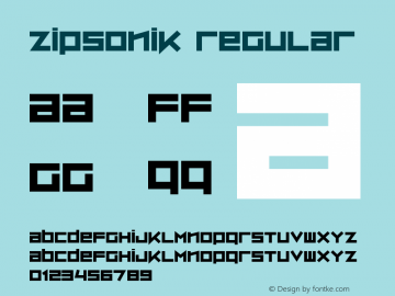 ZipSonik Regular Macromedia Fontographer 4.1.5 9/26/00图片样张