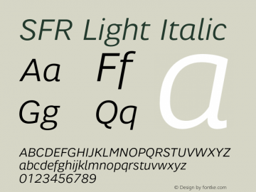 SFR-LightItalic Version 001.001图片样张