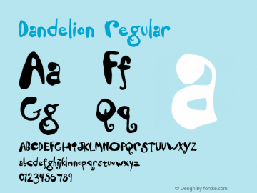 Dandelion Regular Macromedia Fontographer 4.1.5 9/26/00图片样张