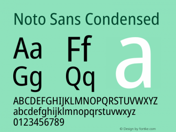Noto Sans Condensed Version 1.902 Font Sample
