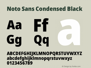 Noto Sans Condensed Black Version 1.902 Font Sample