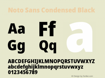 Noto Sans Condensed Black Version 1.902 Font Sample