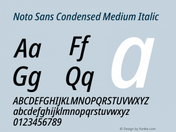 Noto Sans Condensed Medium Italic Version 1.902图片样张