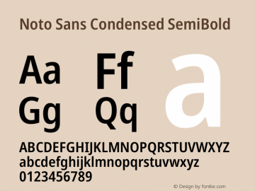 Noto Sans Condensed Semi Version 1.902图片样张