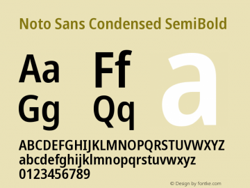 Noto Sans Condensed Semi Version 1.902 Font Sample