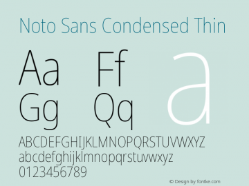 Noto Sans Condensed Thin Version 1.902图片样张