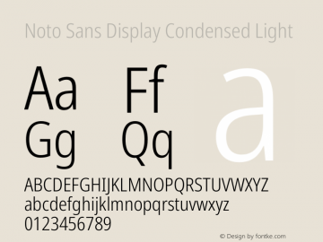 Noto Sans Display Condensed Light Version 1.901 Font Sample