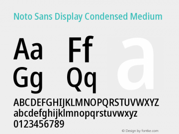 Noto Sans Display Condensed Medium Version 1.901 Font Sample