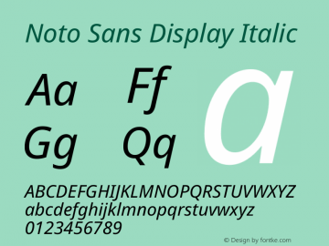 Noto Sans Display Italic Version 1.901 Font Sample