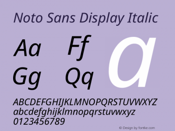 Noto Sans Display Italic Version 1.901 Font Sample