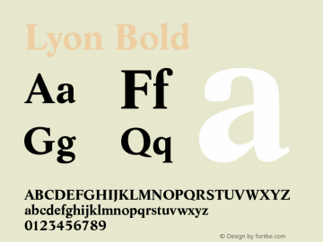 Lyon Bold Version 1.0 08-10-2002 Font Sample