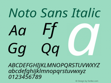 Noto Sans Italic Version 1.902图片样张