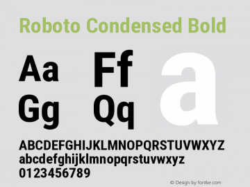 Roboto Condensed Bold Version 2.131 Font Sample