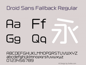Droid Sans Fallback Version 1.00c Font Sample