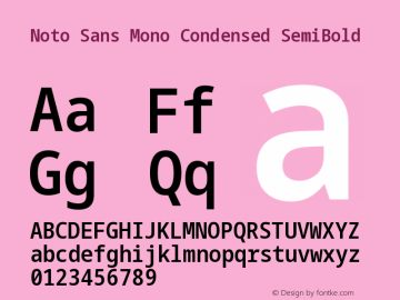 Noto Sans Mono Condensed Semi Version 1.901 Font Sample