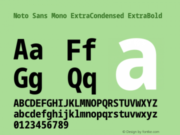 Noto Sans Mono ExtraCondensed Extra Version 1.901 Font Sample