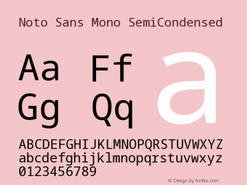 Noto Sans Mono SemiCondensed Version 1.901 Font Sample