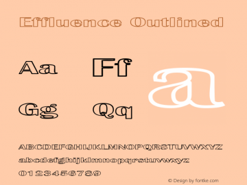 Effluence Outlined 2001 - a text oddysey Font Sample