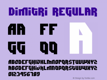 Dimitri Regular Macromedia Fontographer 4.1.3 3/18/02 Font Sample