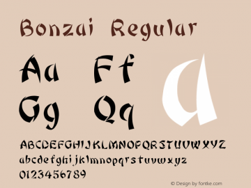 Bonzai Regular Altsys Metamorphosis:9/28/92 Font Sample