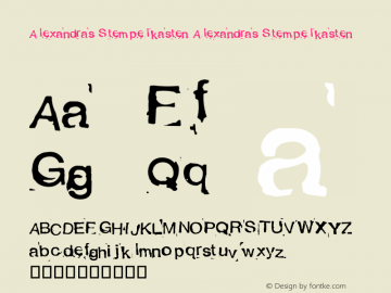 Alexandras Stempelkasten Alexandras Stempelkasten Version 1.50 Font Sample