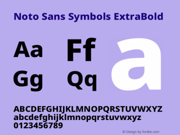 Noto Sans Symbols Extra Version 1.901 Font Sample