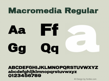 Macromedia Regular 1.0 Font Sample
