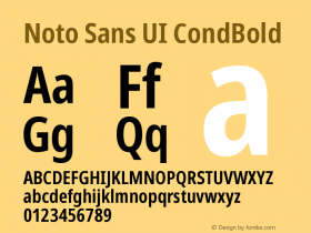 Noto Sans UI Cond Bold Version 1.001; ttfautohint (v1.6) Font Sample