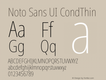 NotoSansUI-CondThin Version 1.001; ttfautohint (v1.6)图片样张