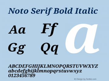 Noto Serif Bold Italic Version 1.902 Font Sample