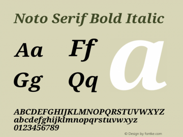 Noto Serif Bold Italic Version 1.902图片样张