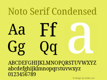 Noto Serif Condensed Version 1.903 Font Sample