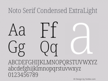 Noto Serif Condensed ExtraLight Version 1.903图片样张