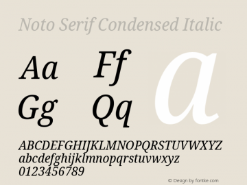 Noto Serif Condensed Italic Version 1.902图片样张