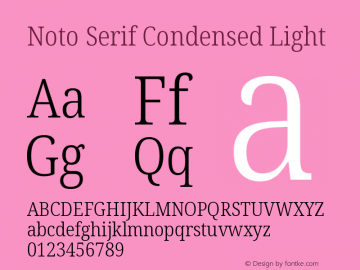 Noto Serif Condensed Light Version 1.903图片样张