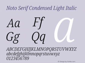 Noto Serif Condensed Light Italic Version 1.902图片样张
