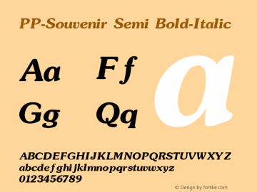 PP-Souvenir Semi Bold-Italic 001.000 Font Sample