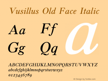 Vusillus Old Face Italic 001.003 Font Sample