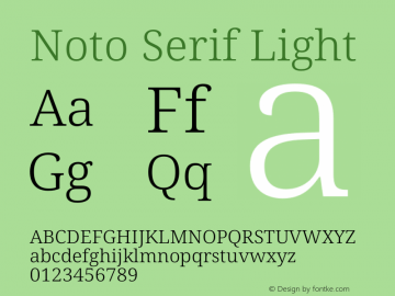 Noto Serif Light Version 1.903 Font Sample
