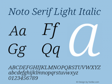 Noto Serif Light Italic Version 1.902图片样张