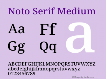 Noto Serif Medium Version 1.903 Font Sample