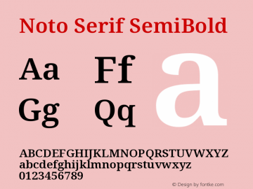 Noto Serif Semi Version 1.903 Font Sample