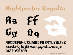 Nightporter Regular Version 3.000 2004 Font Sample