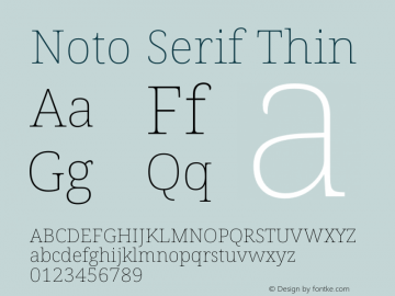 Noto Serif Thin Version 1.903 Font Sample