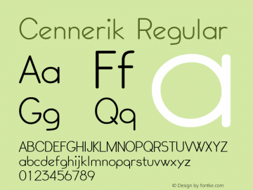 Cennerik Regular Altsys Fontographer 3.5  9/29/92 Font Sample