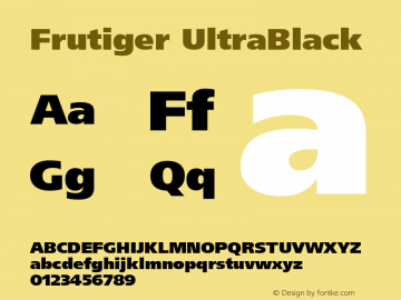 Frutiger UltraBlack Macromedia Fontographer 4.1.5 11/16/04图片样张